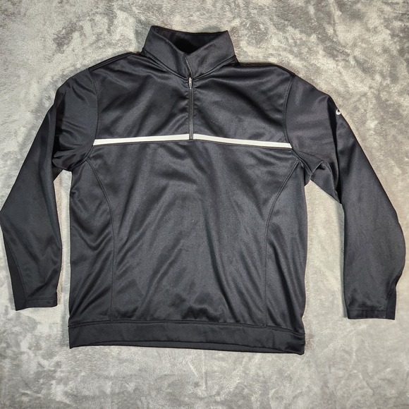 Nike Golf Pullover Men's XL Black Tour Performance Therma-Fit 1/4 Zip Jacket - Picture 1 of 12